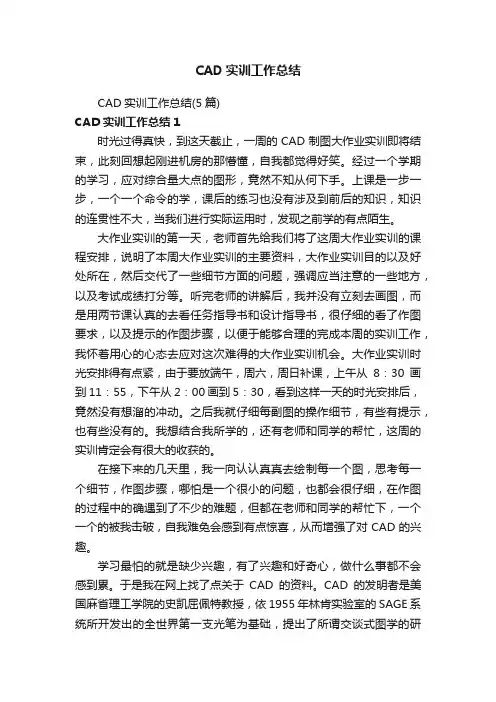 CAD实训工作总结（5篇）