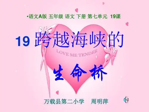 语文A版五年级下册第七单元一篇讲读课文19.跨越海峡的生命桥课件