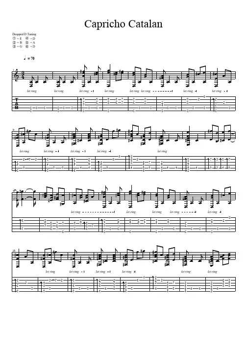 Albeniz, Isaac - Capricho Catalan 经典 吉他谱 五线谱对照六线谱.pdf