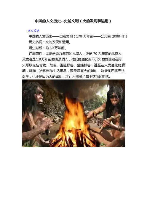 中国的人文历史--史前文明（火的发现和运用）