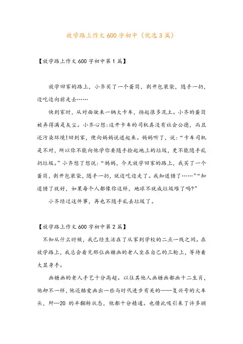 放学路上作文600字初中(优选3篇)