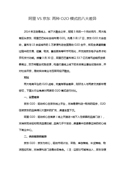 阿里VS京东 两种O2O模式的八大差异