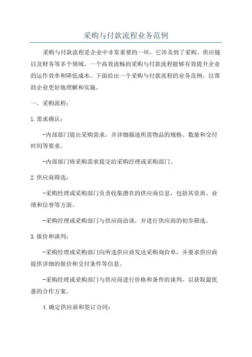 采购与付款流程业务范例