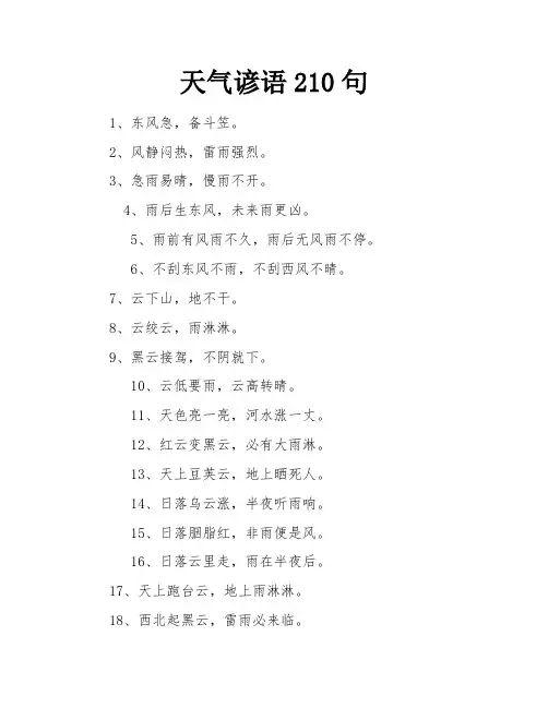 天气谚语210句