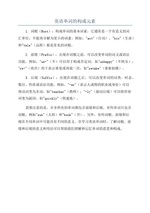 英语单词的构成元素