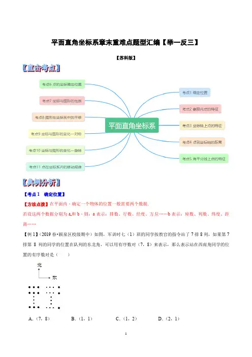 苏科版数学八年级上册第5章平面直角坐标系章末重难点题型(举一反三)(原卷版)