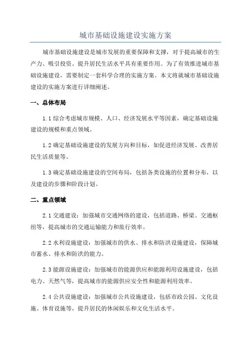 城市基础设施建设实施方案