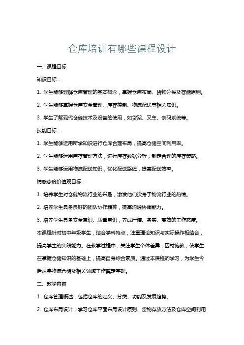 仓库培训有哪些课程设计