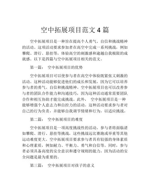 空中拓展项目范文4篇