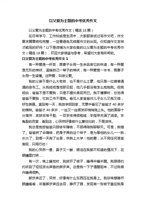 以父爱为主题的中考优秀作文