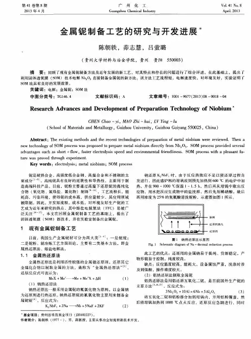金属铌制备工艺的研究与开发进展