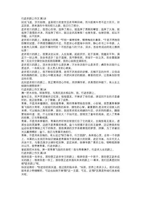 行走在路上作文五