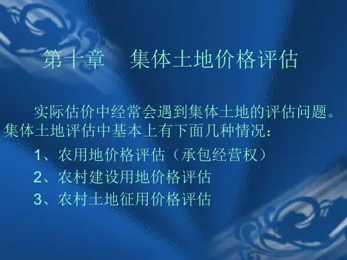第十章    集体土地价格评估