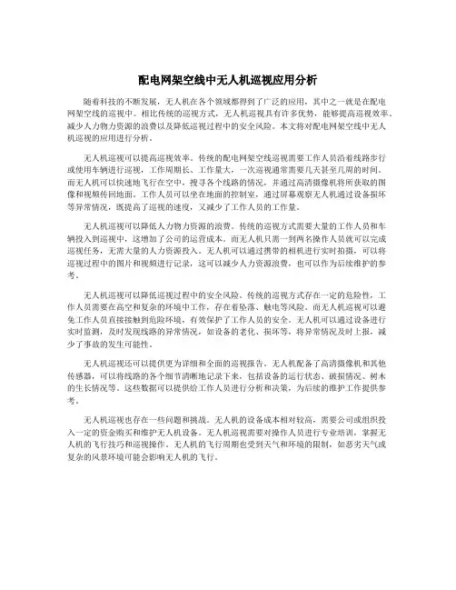 配电网架空线中无人机巡视应用分析