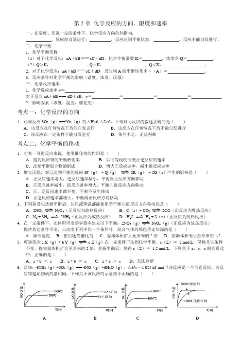 化学反应的方向、限度和速率