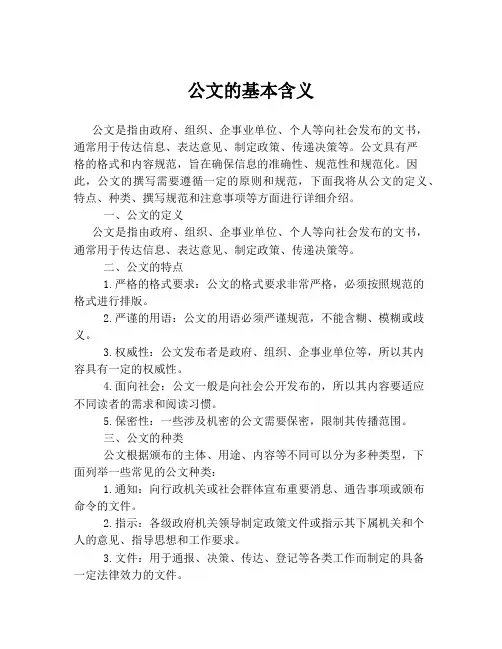 公文的基本含义