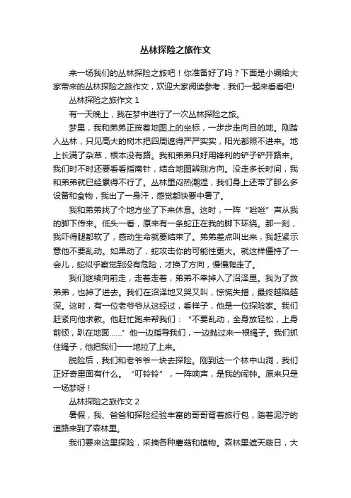 丛林探险之旅作文