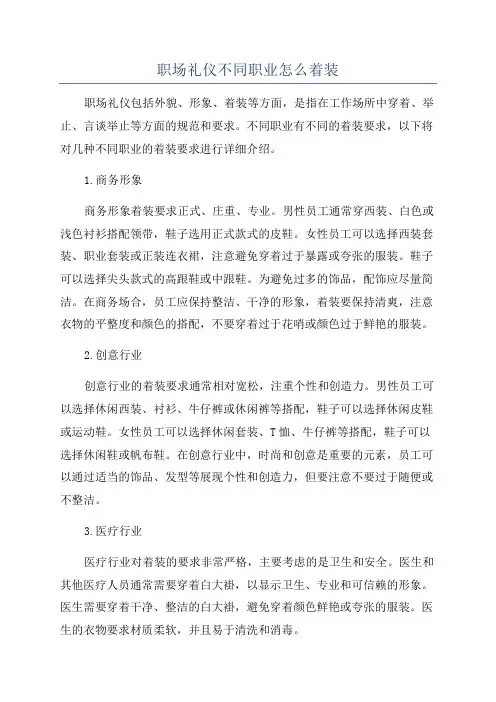 职场礼仪不同职业怎么着装