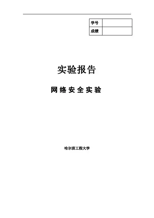 网络安全实验报告(HEU哈尔滨工程大学-全部实验)