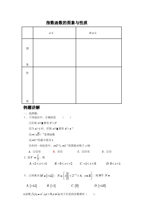 指数函数的图象与性质