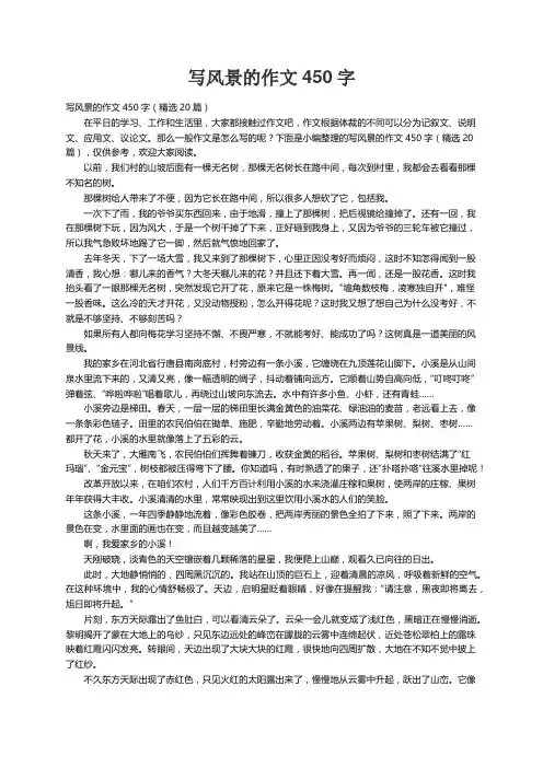 写风景的作文450字（精选20篇）