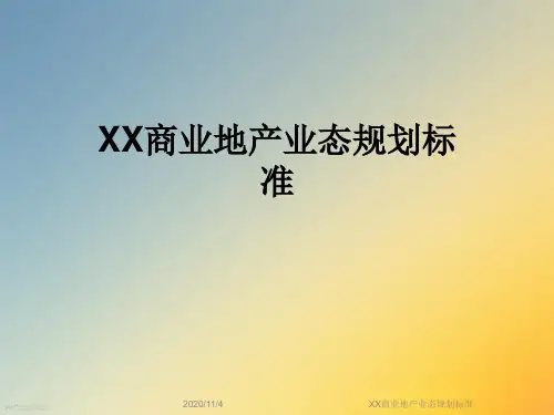 XX商业地产业态规划标准