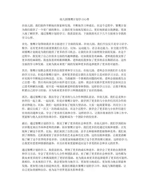 幼儿园雏鹰计划学习心得