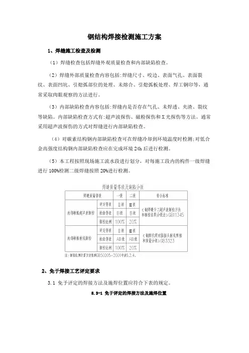 钢结构焊接检测施工方案