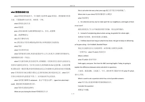 what的用法总结大全