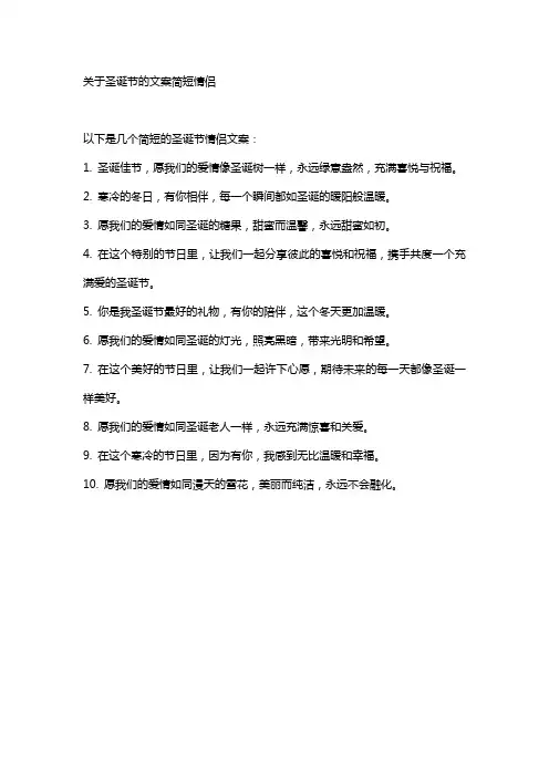 关于圣诞节的文案简短情侣