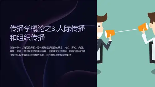 传播学概论之3,人际传播和组织传播