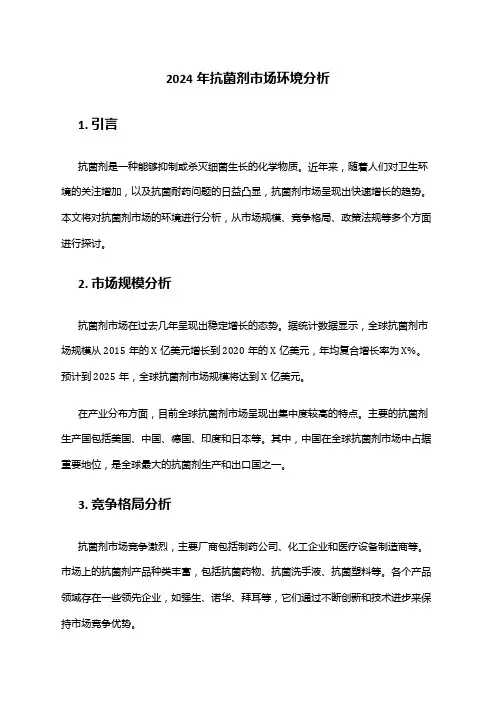 2024年抗菌剂市场环境分析