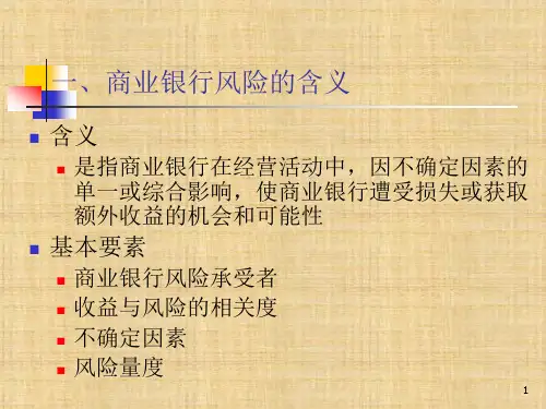 第十三章  商业银行经营风险与内部控制  《商业银行经营管理》PPT课件