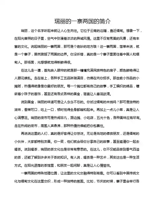 瑞丽的一寨两国的简介