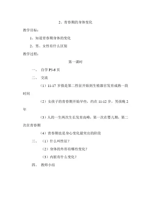 青春期的身体变化