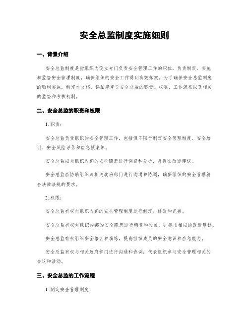 安全总监制度实施细则