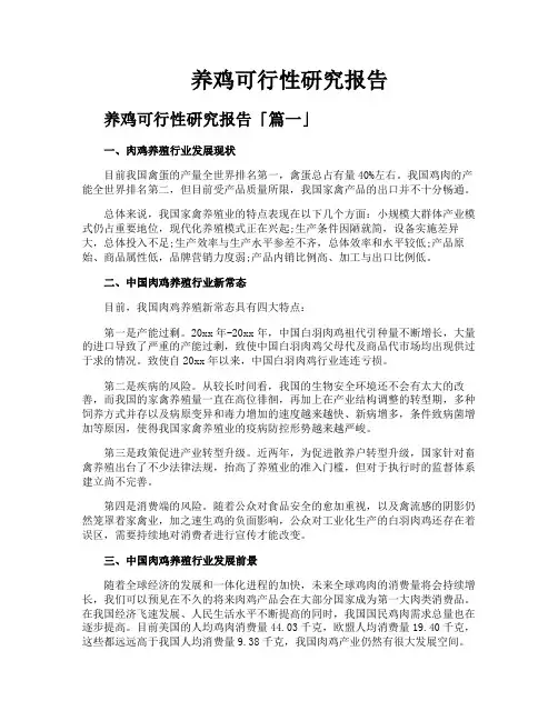 养鸡可行性研究报告