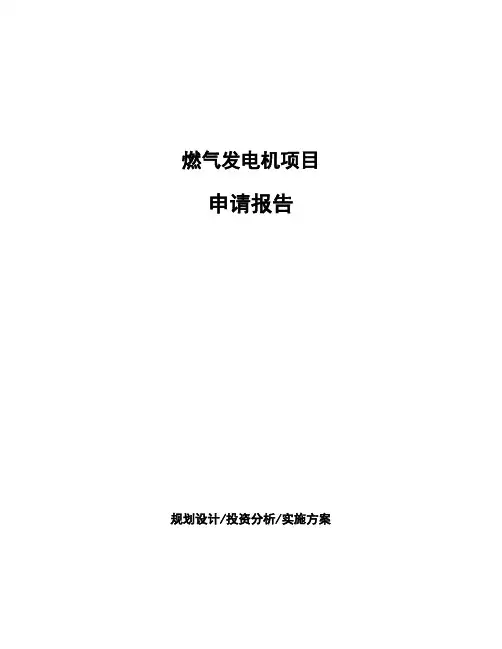 燃气发电机项目申请报告