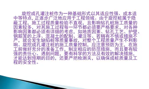 旋挖成孔灌注桩质量检验要求