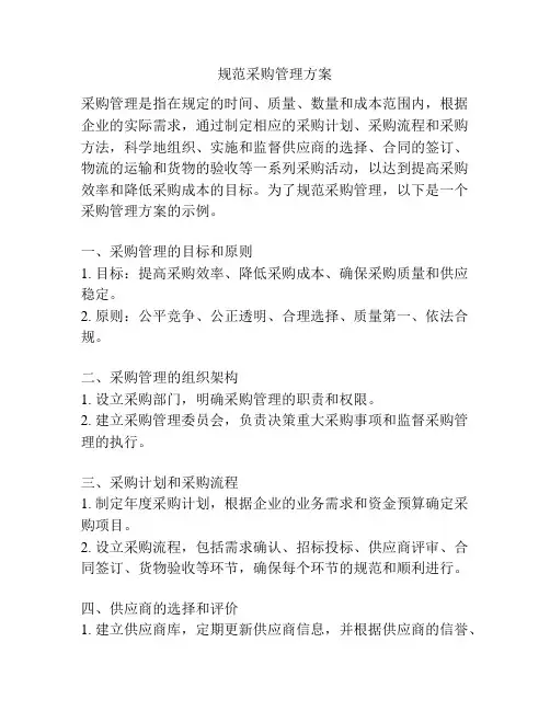 规范采购管理方案