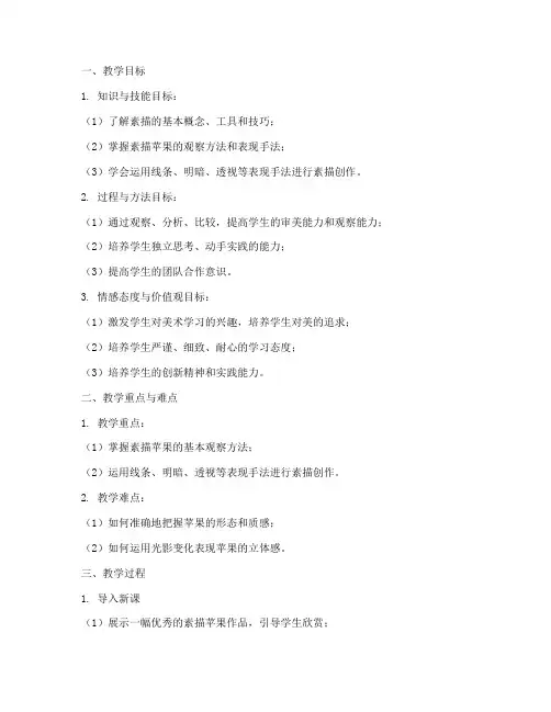 素描苹果课教学设计方案