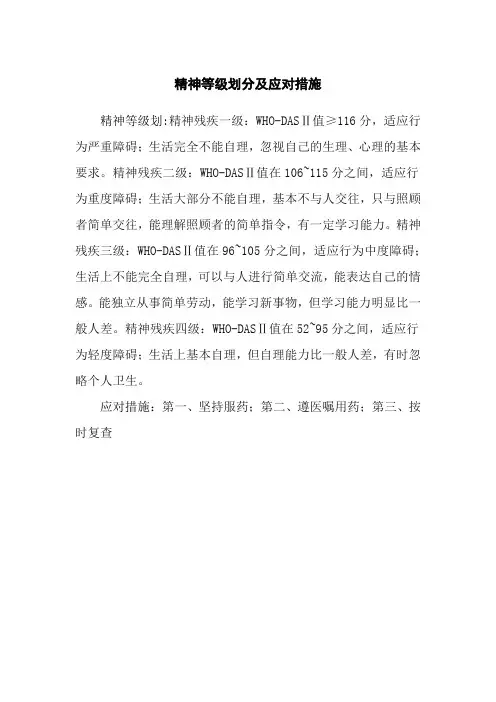 精神等级划分及应对措施