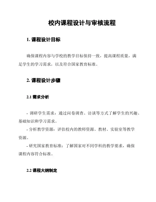 校内课程设计与审核流程