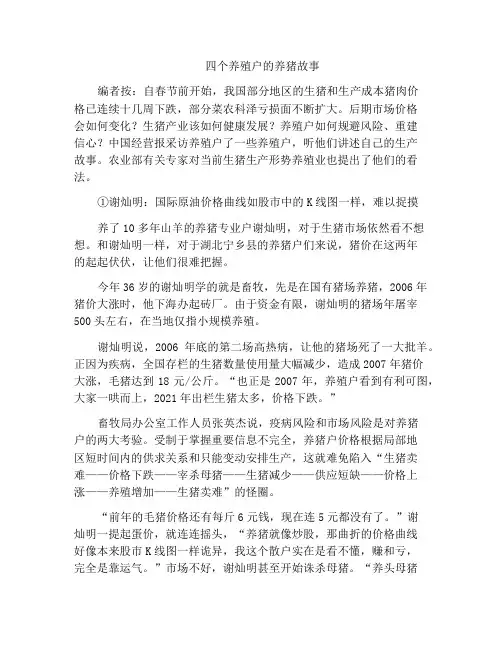 四个养殖户的养猪故事