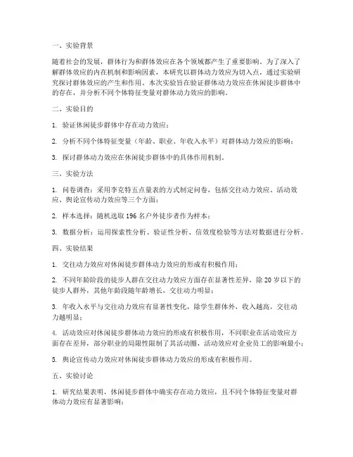群体效应研究实验报告