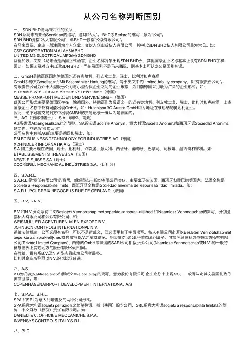 从公司名称判断国别