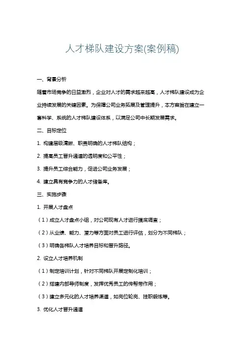 人才梯队建设方案(案例稿)