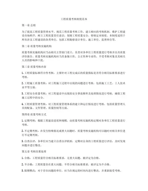 工程质量考核制度范本
