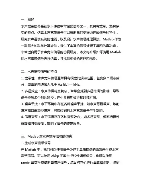 matlab对水声宽带信号的仿真代码