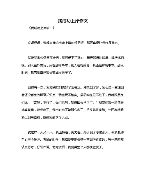 我成功上岸作文